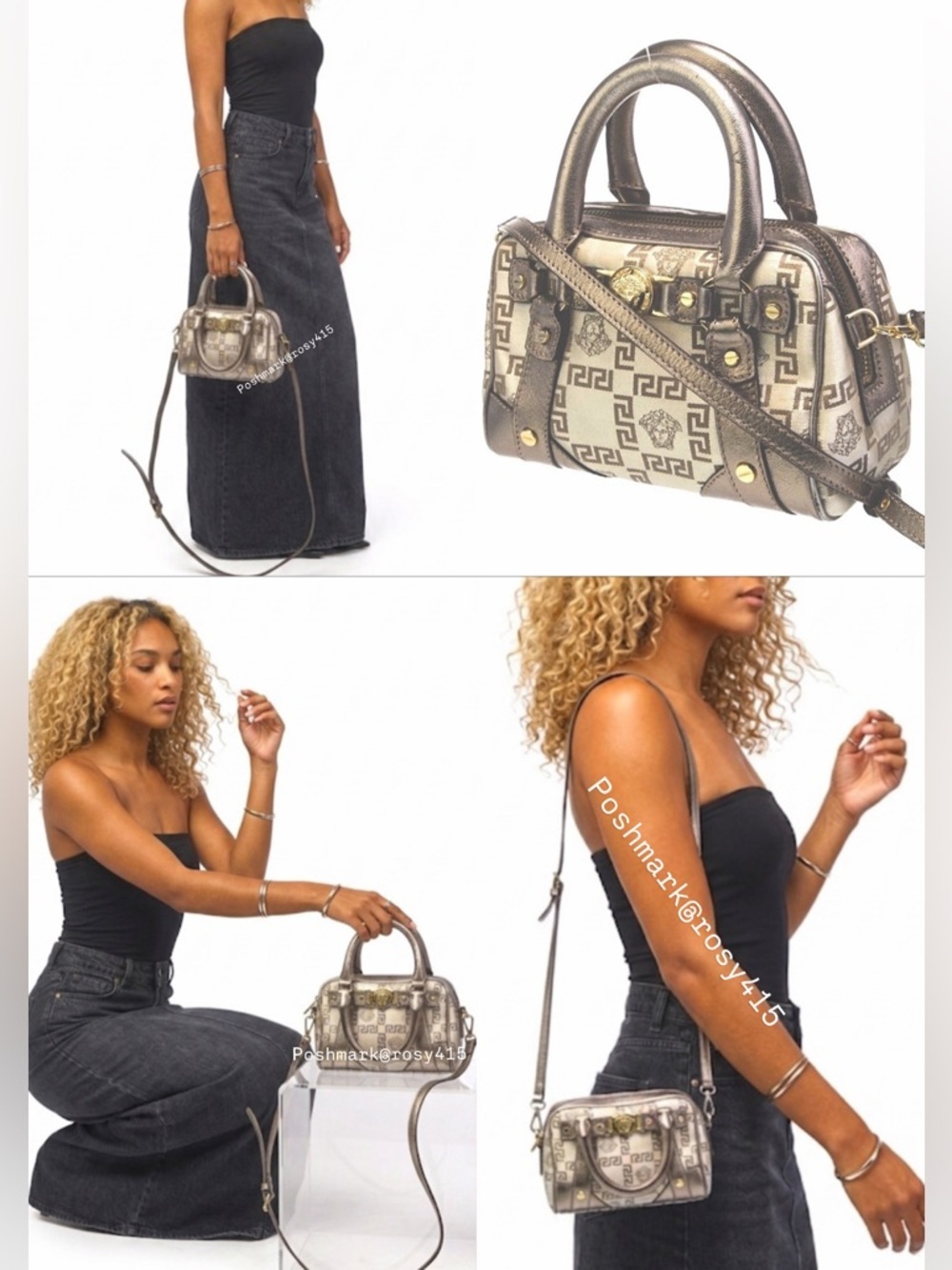 Y2KโจVERSACE La Medusa Vintage crossbody bag Boston duffle bowler small bag